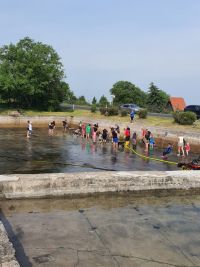 Dobrovolní hasiči z Líšťan společně s místními čistili koupaliště