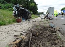 FOTO: Kvůli této havárii proběhla v Žatci záchranná akce a stála doprava