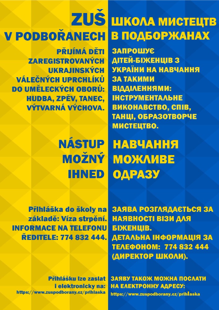 Plakát ZUŠ vzdělávání děti z Ukrajiny 0f516