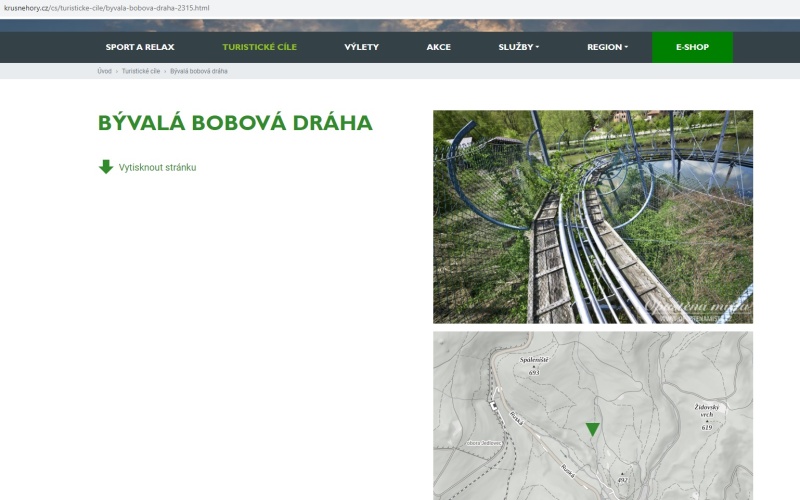 nový web Krusnehory.cz bobová dráha 652df