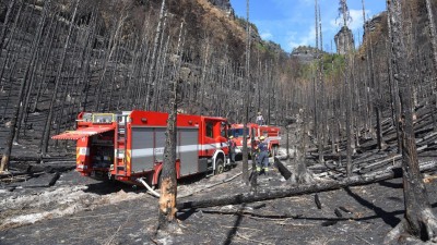 HŘENSKO: Hasičům se daří likvidovat další ohniska. Kus lesa už předali Národnímu parku.