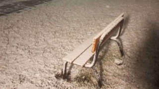 Takto včera večer sn&iacute;h "pocukroval" Horu Svat&eacute; Kateřiny. Dnes r&aacute;no už byly na tr&aacute;vn&iacute;ku jen zbytky. Foto: Kornelie Vaga&scaron;iov&aacute;