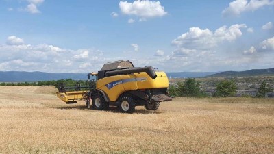 Tady byste zemědělské stroje nečekali. Přesto právě nyní sklízí těžaři na rekultivovaných plochách plodiny v biokvalitě