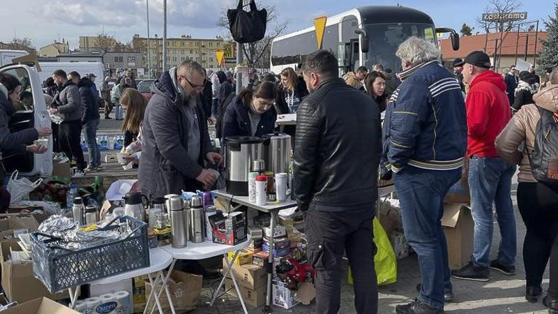 Snímek z ukrajinsko-polské hranice. 