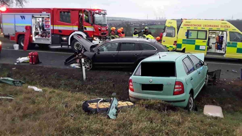 Nehoda u Kadaňské Jeseně. Foto: HZS Ústeckého kraje