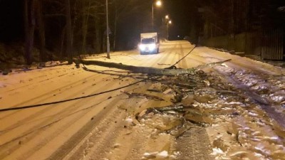 Silný vítr lámal větve a stromy, na několika místech v kraji popadaly na silnici