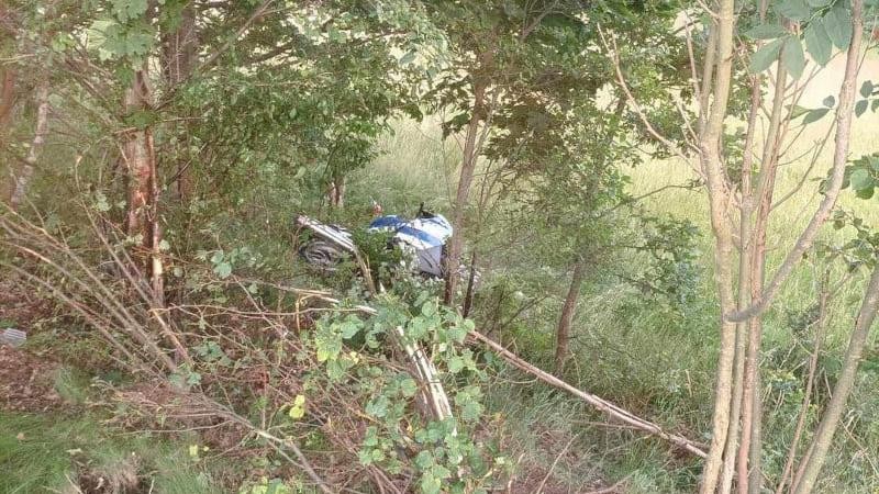 Při nedělní tragické nehodě ve Velkém Šenově na Děčínsku zemřel motorkář. Foto: HZS Ústeckého kraje