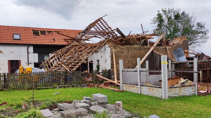 Stebno poničené při větrné smršti. Foto: Oldřich Hájek