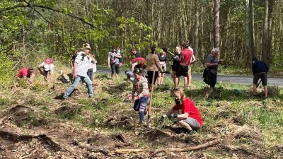 Sázení stromů přilákalo 60 dobrovolníků, programem se nejvíc bavily děti